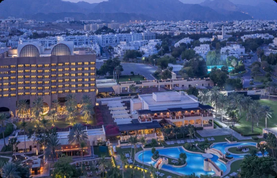 Aerial view of the InterContinental Muscat venue as shown in the supplied camp profile.